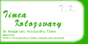 timea kolozsvary business card
