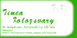 timea kolozsvary business card